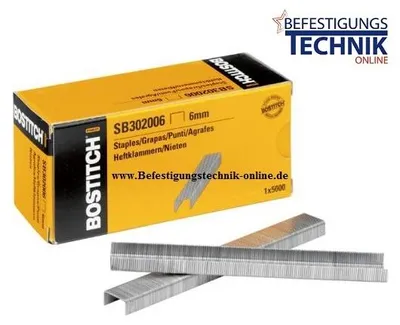 Produktbild von 8mm Klammern SB302008 verzinkt für Bostitch Tacker T3020 Hikoki N18DSL KL-36 5,0M