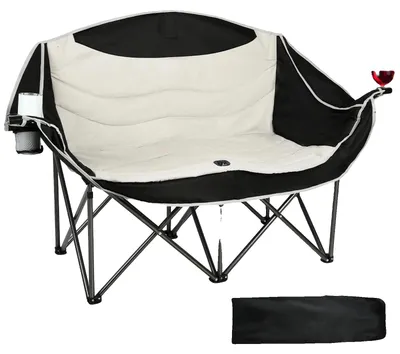 Obrázek produktu pro Kempingová židle pro venkovní použití, polyesterová tkanina s ocelovým rámem, 140 cm x 81 cm x 97 cm, nosnost 159 kg, vyžaduje montáž, čalouněná