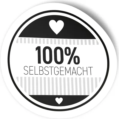 Produktbild von Itenga 50 x Etikett rund 4cm "100% selbstgemacht" Sticker modern