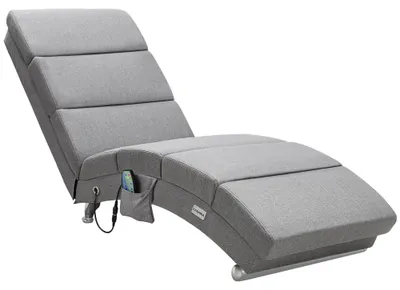 Produktbild von CASARIA® Relaxliege XXL Massage Heizfunktion 186x89x55cm Ergonomisch Stoff Gepolstert 180kg Belastbarkeit Wohnzimmer Innen Chaiselongue Relaxsessel Grau