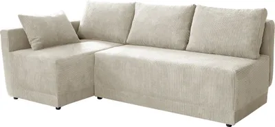Produktbild von MIRJAN24 Ecksofa Nestor Cord, L-From Polsterecke mit Schlaffunktion und Bettkasten, Wohnzimmer (Farbe: Poso 100, Seite: Links)