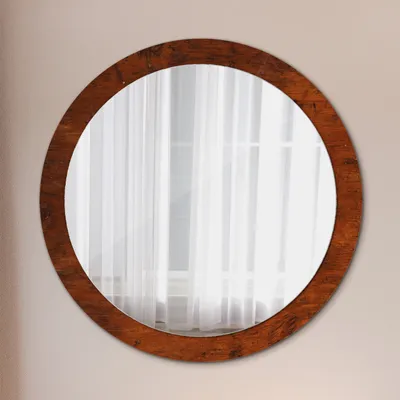 Produktbild von Ø90cm Modern Spiegel - Wandspiegel Wandmontage- Schlafzimmer - natürlich Holz