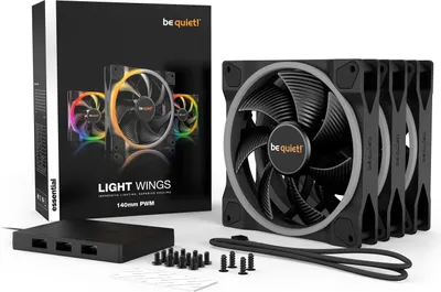 Obrázek produktu pro Be Quiet! Light Wings - Gehäuselüfter - PWM - 140 mm - Schwarz (Packung mit 3)