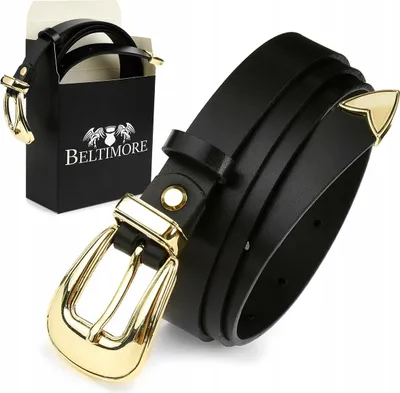 Produktbild von Damen Ledergürtel Gold Cowboygürtel BELTIMORE