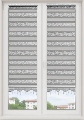 Produktbild von Doppelrollo ohne Bohren Klemmfix Rollos Grau Silber Zebra Rollo Jalousien Perlen 50 cm-200 cm