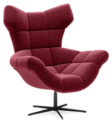 Produktbild von DomoHome | Ergonomischer Relax-sessel mit 360° Dreh-und Schaukelfunktion - Soft Lux-Schaumpolster Modernes Design für Wohnzimmer Schlafzimmer Büro | 104x46x119 cm | Bergunderrot