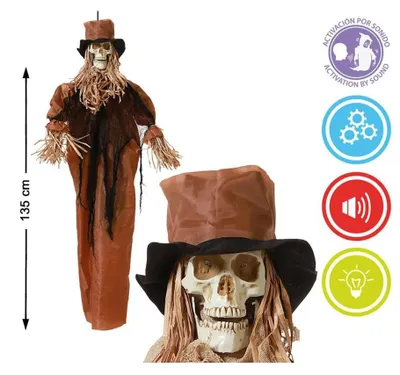 Image de Décoration Halloween épouvantail 135 cm