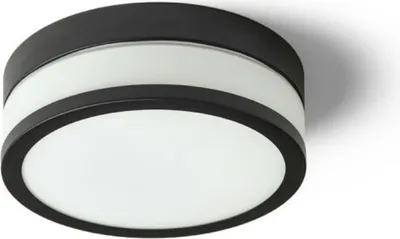 Image de Plafonnier à LED RENDL CIRA 23, verre opale/noir, 12W, IP44, 3000K