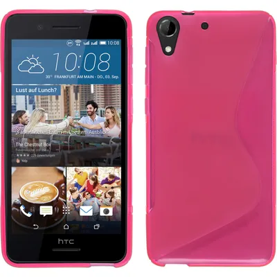Produktbild von PhoneNatic Case kompatibel mit HTC Desire 728 - pink Silikon Hülle S-Style + 2 Schutzfolien