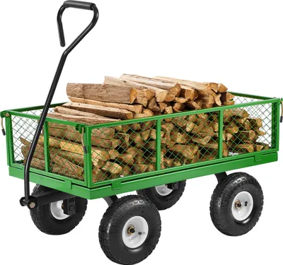 Produktbild von VEVOR Bollerwagen 408,23 kg, Transportwagen, Gerätewagen, Gartenwagen, Handwagen mit 10-Zoll-Reifen und abnehmbaren Seitenteilen aus Netzgewebe (umbaubar in Pritsche) und um 180° drehbarem Griff