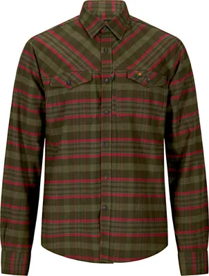 Produktbild von il Lago Prestige Flannel Hemd Bjarne Herren (Oliv/Rot) Größe XL