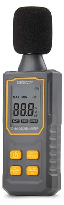 Immagine prodotto di StarTech.com Fonometro Digitale Portatile, Misuratore di Rumore con Display LCD, Tester di Decibel con intervallo 30/130bBA perServer/Uffici con letture Min/Max