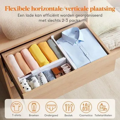Produktbild von Famanu Ladeverderler 5er Set - Verstellbare Organizer für Schubladen