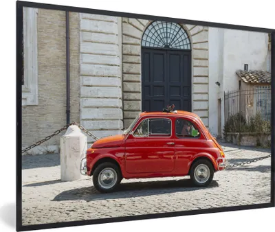 Produktbild von MuchoWow® MuchoWow® Gerahmtes Poster Oldtimer - Autos - Rom 90x60 cm - Poster mit zchwarzem Bilderrahmen - Fotorahmen - Foto-Plakat