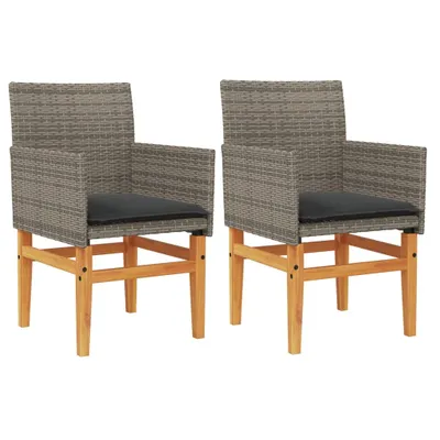 Obrázok produktu pre VidaXL 368715, terasa, Polstrované sedadlo, Akáciové drevo, Polyratan, Oceľ, Šedá, 520 mm, 620 mm