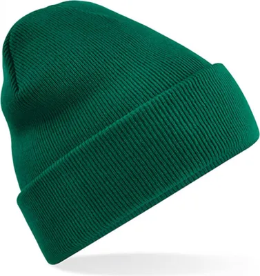 Produktbild von Beechfield B45R | Recycled Original Cuffed Beanie - 100% recycelter Polyester - Farbe: Bottle Green - Größe: One Size