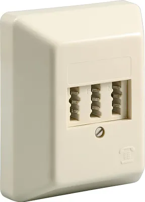 Produktbild von goobay 3 x TAE/NFN Aufputzdose mit Schraubanschluss beige (Bulk)
