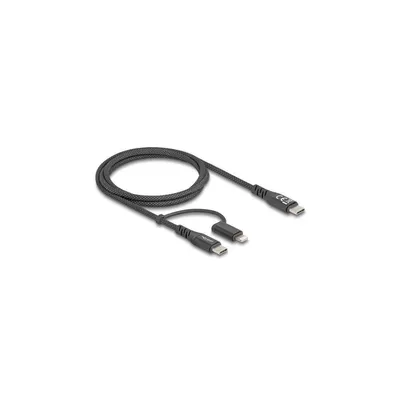 Produktbild von Delock USB Kabel 2 in 1 USB-C zu USB-C / Lightning für iPhone und iPad 1 m MFi 60 W