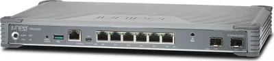 Produktbild von Juniper SRX300, 1 Gbit/s, 100 Mbit/s, 4000 MB, 85 BTU/h, 389820 h, 50 Benutzer