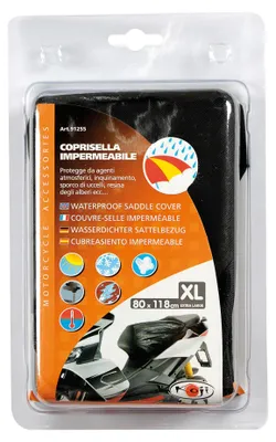 Image de Housse de protection, modèle 91255, pour moto, couleur noire, dimensions : 800 mm, 1180 mm, 145 mm