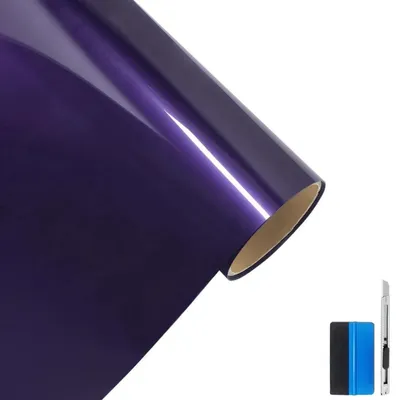 Immagine prodotto di Film adesivo in vinile nero lucido con canali d'aria, dimensioni 50 cm x 150 cm