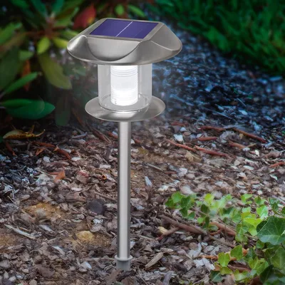 Image de Lampe torche solaire esotec Sunnylight H=38 cm en acier inoxydable résistant aux intempéries 102093