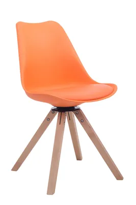 Produktbild von TPFLiving Besucherstuhl Troll Kunstleder Gestell Buchenholz Natura Square drehbar orange