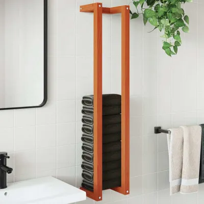 Obrázek produktu pro Věšák na ručníky vosk hnědý 23x18x110 cm borovicový masiv