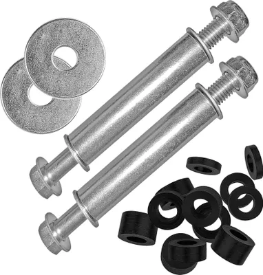 Produktbild von BigDean 2x Universal Achse für Schubkarrenrad - Schubkarrenachse Montage Set - 14-teilig - Ø 20mm x 147mm - Stahl verzinkt - Schubkarren Karren