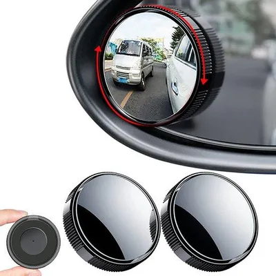 Produktbild von Rundes Spiegel, Set aus 2, 2 Zoll, 360-Grad, Schwarz