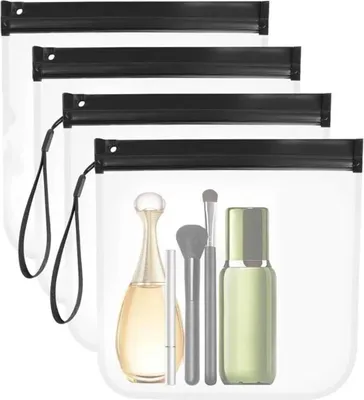 Produktbild von Kulturbeutel, Flüssigkeitsbeutel, transparente Reisetasche, Kosmetiktasche mit Reißverschluss