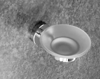 Produktbild von HACEKA KOSMOS CHROM ,Glas-Seifenhalter/ hochwertige Verarbeitung Rostfrei