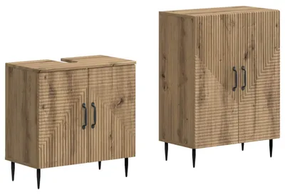 Productafbeelding van vidaXL 2-delige badkamerset, kastjes, model HAARLEM, artisan eikenhout