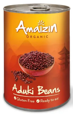 FASOLKA ADZUKI W ZALEWIE BEZGLUTENOWA BIO 400 g (240 g) (PUSZKA) - AMAIZIN