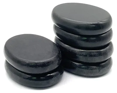 Produktbild von Steine – Basalt – 6 Stück – Set mit Massage-Steinen – 2,3 x 3,1 Zoll
