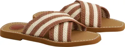 Produktbild von Where´s That From - Damen Flipflops "Arizona", Mit Streifen WM328 (38 EU) (Mokka/Beige)