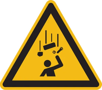 Produktbild von Dreifke® Warnschild, Warnung vor herabfallenden Gegenständen W035 | Folie sel...