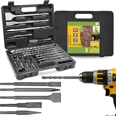 Produktbild von Bohrer-Set 17-teilig mit Impactschraubern und Koffer für Beton und Stein
