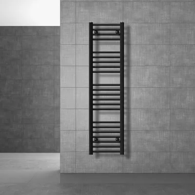 Zdjęcie produktu dla LuxeBath grzejnik łazienkowy Sahara, 300x1400 mm, czarny, prosty z podłączeniem bocznym, bez elementu grzejnego
