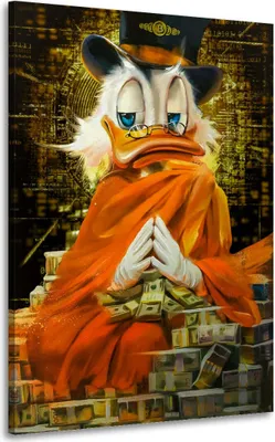 Produktbild von Buddha Duck Pop Art Wandbild Leinwandbild Deko Kunst XL: 40x60x2cm
