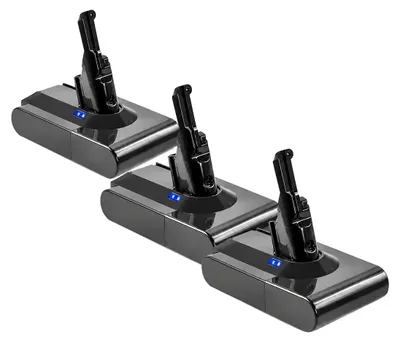 Imagen del producto de Batería de litio recargable, capacidad de 12800 mAh, voltaje de 21.6 V, modelo V8. Paquete de 3 baterías de 12800 mAh, 21.6 V