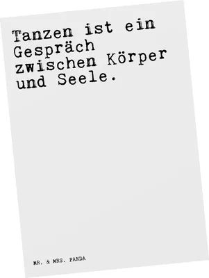 Produktbild von Mr. & Mrs. Panda Ansichtskarte Tanzen ist ein Gespräch... - Weiß - Geschenk, Kunstkarten, Postkarte, Party, Spruch, Tänzer, Ansichtskarten, Grußkarte, bildkarte, Sprüche