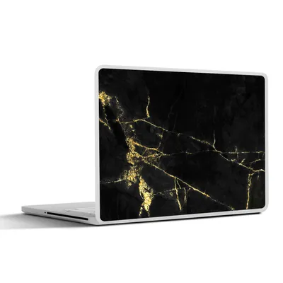 Produktbild von MuchoWow® Laptop Aufkleber Sticker Cover Marmor - Schwarz - Gold - Luxus 32.5x23.5 cm - Sticker für Laptop - Selbstklebend