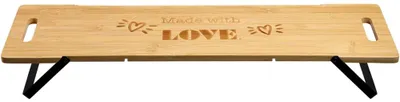 Produktbild von Servierbrett Bambus 67 x 19 cm mit Klappfüßen KESPER | Holzplatte Küche