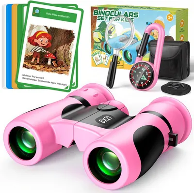 Produktbild von Kinderfernglas 8 x 21, Lupe, Kompass, Entdeckerkarten, Outdoor-Spielzeug