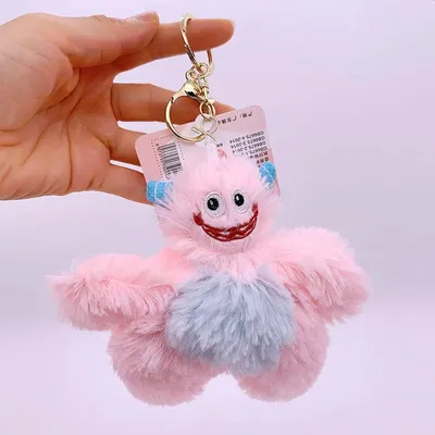 Produktbild von Minicee Kawaii Tashänger – Plüsch Schneemonster, Schlüssel- & Rucksackanhänger Rosa