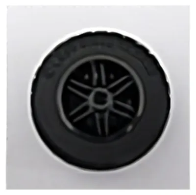 Obrázok produktu pre [N] Čierne koleso 30,4 mm D. x 20 mm bez otvorov na kolíky a zosilneným ráfikom s čiernou pneumatikou 49,5 x 20 (56145 / 15413)
