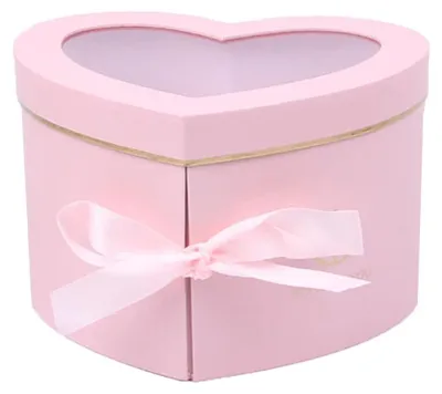 Herzförmige Geschenkbox mit Deckel, Rosa, 23 x 16,5 cm