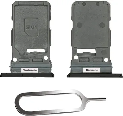 Produktbild von Samsung Galaxy S21 / Plus / Ultra 5G Sim Karten Halter Tray Adapter Fach Stecker Slot + Nadel Single Schwarz