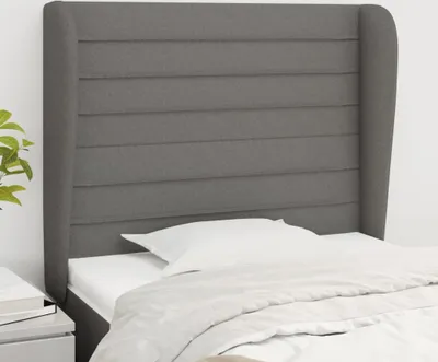 Produktbild von Kopfteil mit Ohren Dunkelgrau 103x23x118/128 cm Stoff